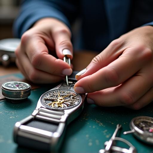 Pakar horologi TimahWira melakukan servis jam tangan presisi
