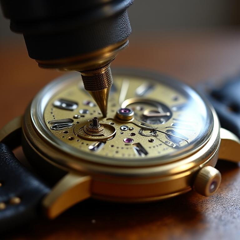 Proses restorasi jam vintage dengan teknik micro-laser welding